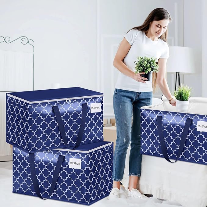 Fabspace Moving Bags, Extra Large Moving Supplies, Heavy Duty Storage Bags, Packing Bags with Reinforced Zippers & Handles, Collapsible Packing Boxes, Storage Totes for Moving, Packing, 125L, 10 Packs