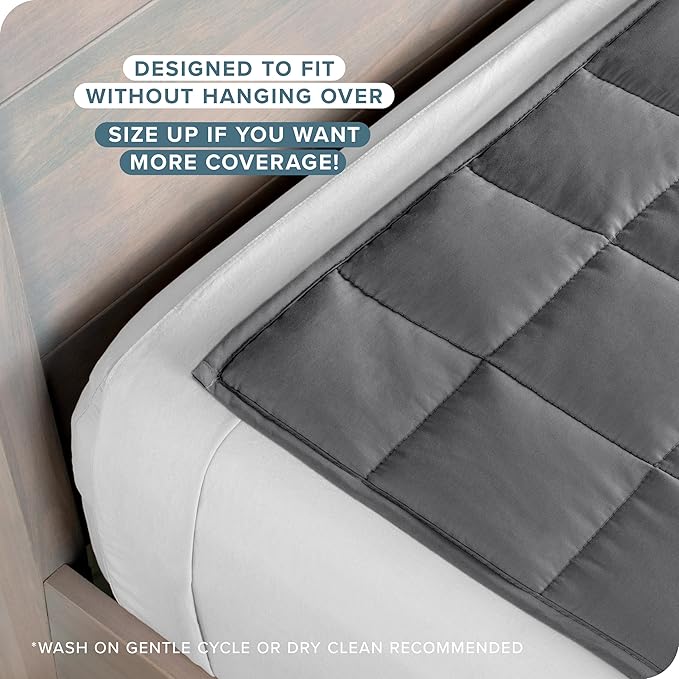 Bare Home Weighted Blanket Full or Queen Size 12lb (48" x 72") for Adults - All-Natural 100% Cotton - Premium Heavy Blanket Nontoxic Glass Beads (Grey, 48"x72")