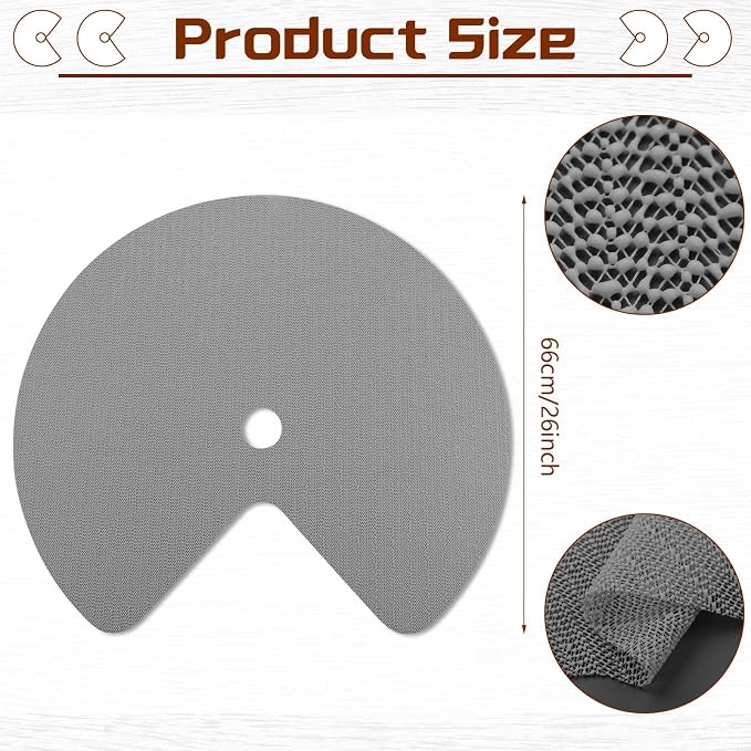 Frienda 2 Pcs Lazy Susan Shelf Liners - Non Adhesive, Non Slip Kitchen Cabinet Liners for Refrigerator, Pantry, Sink & Cupboard Storage(26 Inch,Gray)
