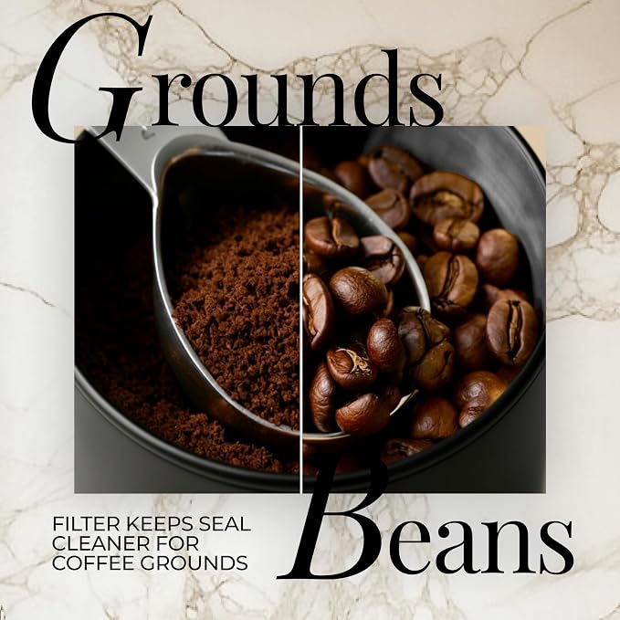 STYLED SETTINGS Coffee Bean Storage Container Set, 2-Piece, Black | Stainless Steel, BPA Free, Food Grade, Airtight, Vacuum Effect, Dual Lid