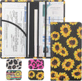 LumiMokki Premium Car Registration & Insurance Card Holder with Magnetic Shut, Vehicle Glove Box Car Organizer - For Documents, Cards, License (Sunflower B)