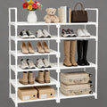 6-Tier Shoe Rack Large Capacity,Durable Shoe Organizer Storage for 20-26 Pairs of Shoes and Boots,Heavy Duty Free Standing Shoe Stand for Closet,Entryway and Garage (White)