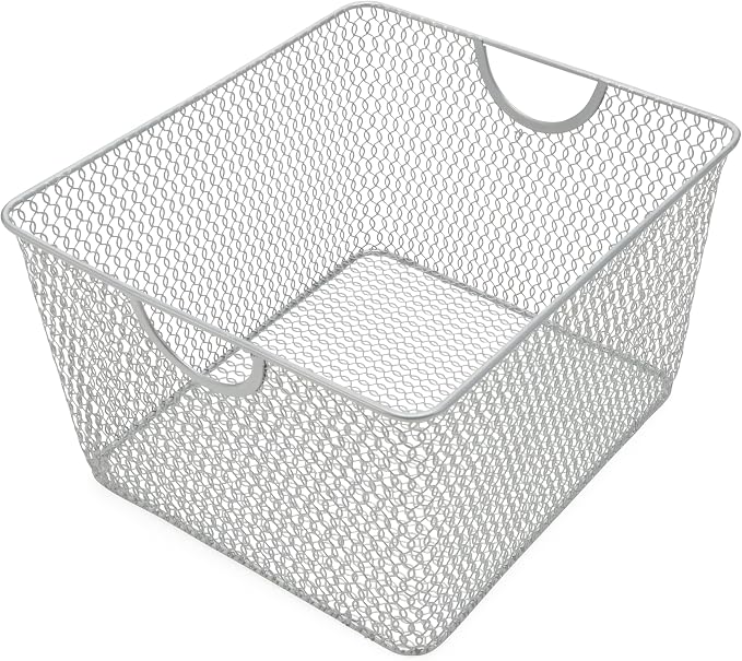 YBM HOME Kitchen Pantry Organizer Wire Basket for Shelves, Cabinets, Pantry, Countertop, Mesh Open Storage Bin Metal Basket for Organizing Food Supplies (24, 10x9x6)