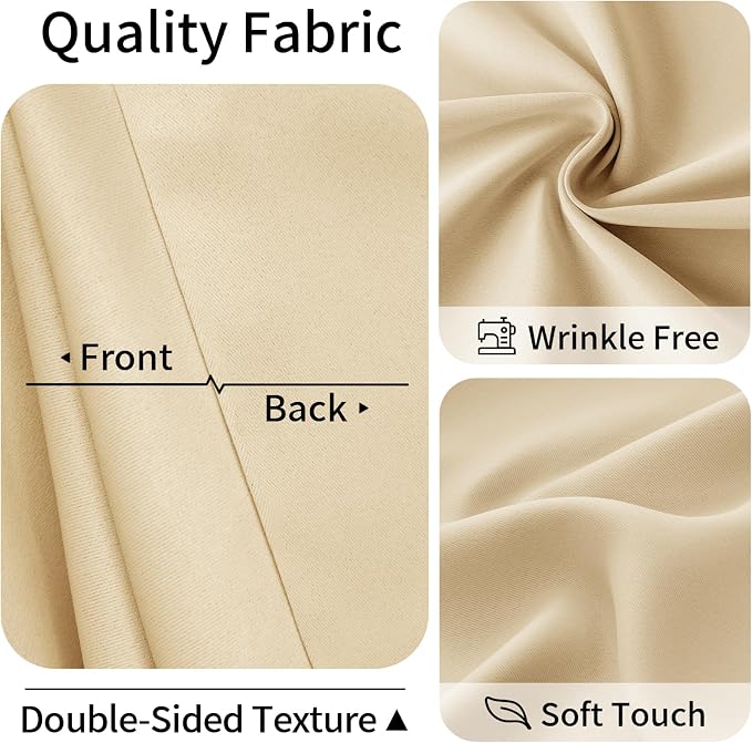 Vatge Doorway Curtains with Rod and Magnetic Closure, Door Curtains for Doorways, 80 Inch Drapes for Closet Door/Living Room/Laundry/Pantry, 1 Panel, W42 x L80, Beige