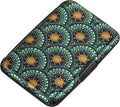 ELFISH RFID Blocking Credit Cards Holder Aluminum Wallet Metal ID Case for Men Women(Peacock Feathers)