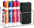 Magnetic Dry Erase Marker Holder for Whiteboard, Acrylic Magnet Pen Holder for Refrigerator Fridge, Marker Holder for Classroom Teacher, Pencil Cup, Office Accessories Decor, Locker Organizer