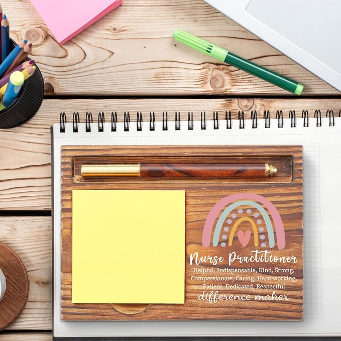 Nurse Practitioner Appreciation Gift NP Sticky Note Holder, Thank You Gift Nurse Practitioner Week,NP Graduation Self-Stick Note Pad Holders TZP47