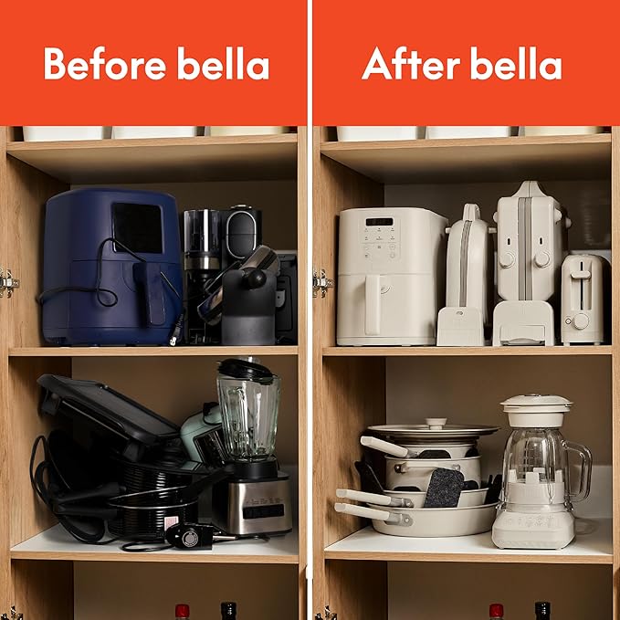 bella 10 Speed Countertop Blender, Juicer & Smoothie Maker, Fits-anywhere™ Kitchenware, Slim Flip & Store Design, Dishwasher Safe 48oz Capacity Pitcher & Lid, Stainless Steel Blade, 450 Watt, Seaglass