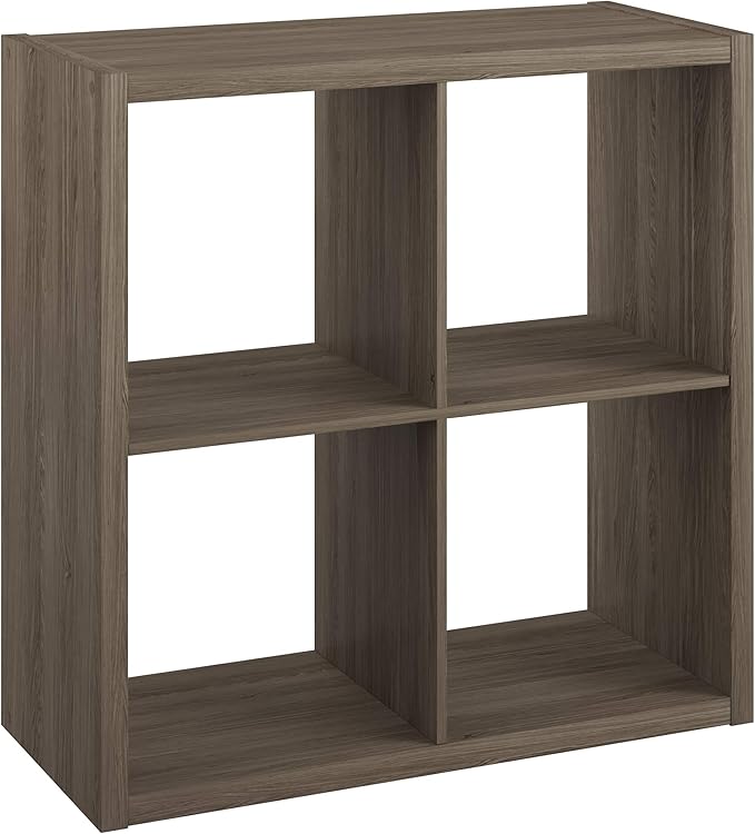 ClosetMaid 4-Cube Decorative Open Back Storage Organizer, Graphite Gray