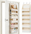 KMSCO Over The Door Organizer, 6 Large Pockets + 13 Mesh Side Pockets, Hanging Storage, 55lbs Capacity, Heavy Duty Non-Woven Fabric for Baby Nursery, Bathroom, Pantry, Closet, Beige, 1 Pack