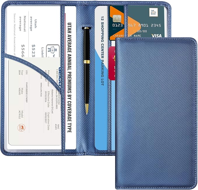CoBak Car Registration and Insurance Holder | Vehicle Glove Box Organizer, Auto Truck Compartment Document Case with Magnetic Closure for Insurance & Driver License