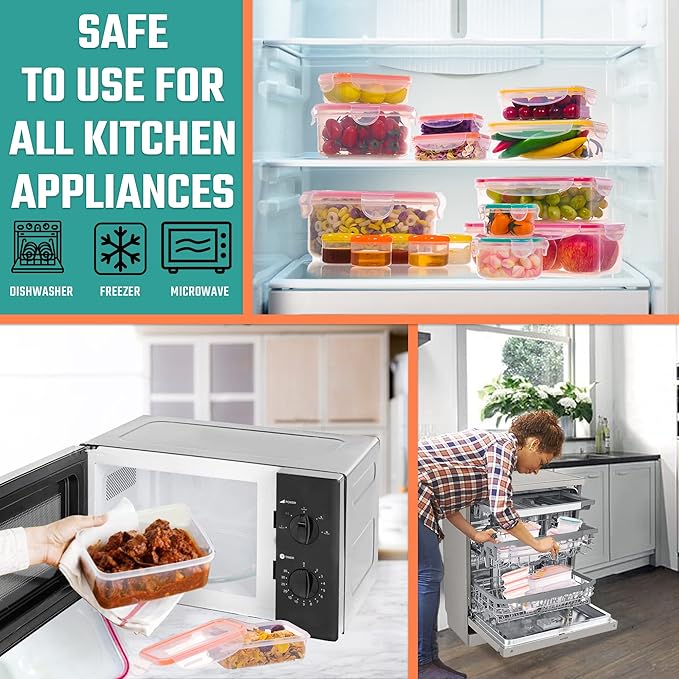5 Pack Large Fruit Storage Containers for Fridge with Removable Colander-Plastic Food Storage Containers with Lids Airtight-Leak Proof Refrigerator Organizers and Storage of Vegetable -Produce Storage