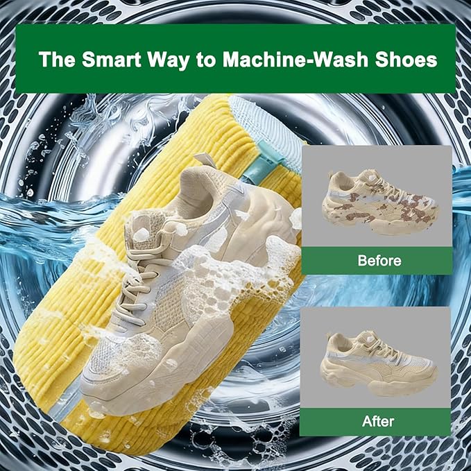 2PCS Shoes Washing Machine Bag Kit,Reusable Washing Shoes Bag,Include 1PC Shoes Dryer Bag and 2 Drying Racks,Laundry Shoes Bag with Durable Zipper for Sneakers and Canvas Shoes
