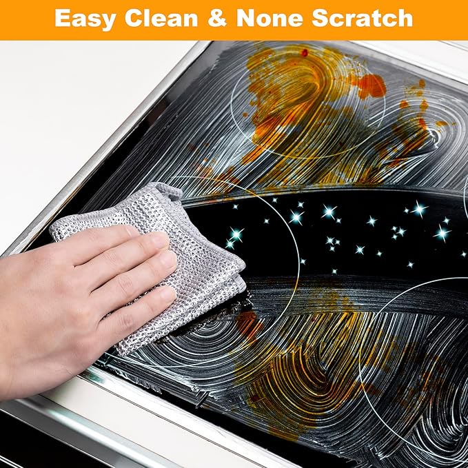 Inkhut Non Scratch Wire Dishcloth, Multipurpose Wire Dishwashing Rag for Wet and Dry, Multifunctional Dish Rags for Washing Dishes Kitchen Cleaning
