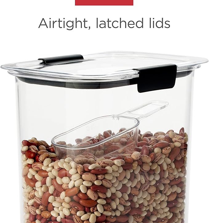 Rubbermaid Brilliance BPA Free Food Storage Containers with Lids, Airtight, for Kitchen and Pantry Organization, Set of 23 w/ Scoops