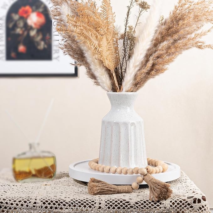 Wood Lazy Susan Turntable Kitchen Decor Round Table Tray, 10" White | waterpoof, East clean, Non-slip, Pantry Table Decorative Tray for condiment, spice