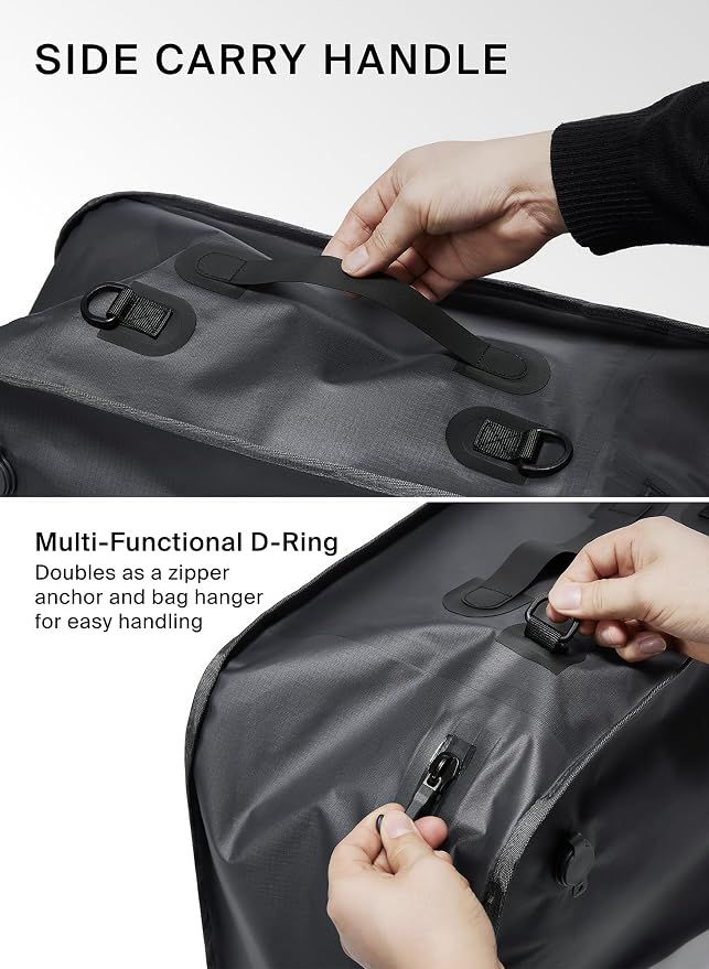 Black Voyage Reusable Vacuum Compression Travel Bag for Carry-On Suitcase and Backpack, Recycled IPX8 Waterproof Space Saver Vacpack (2-Pack, 41L - Pump Included)