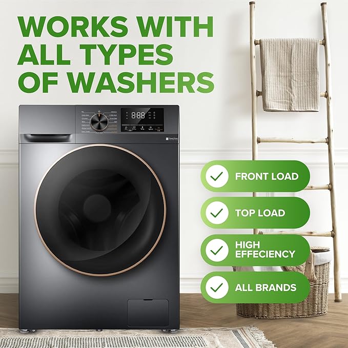 Renuv® Washing Machine Cleaner + Dishwasher Cleaner + Garbage Disposal Cleaner - Heavy Duty Kitchen Appliance Deep Cleaning, Descaling