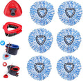8 Pack Spin Mop Replacements Head Compatible for Ocedar RinseClean 2-Tank System,Microfiber Spin Mop Refills Head,1 Mop Scrub Brush + 1 Mop Base + 6 Pack Blue Floor Mop Head