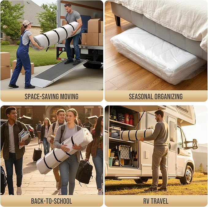 TAILI Mattress Vacuum Bag, Twin/Twin-XL Mattress Vacuum Storage Bag with 4 Straps, Sealable Bag for Memory Foam, Latex, Easy Moving, Transport and Storage
