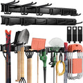 LBT 99" Garage Tool Organizer Wall Mount - 1000lbs Garden Tool Organizer | Anti-Rust, Adjustable Hooks, Sheds Garden Tool Organizer Black, Gifts For Men Dad Husband