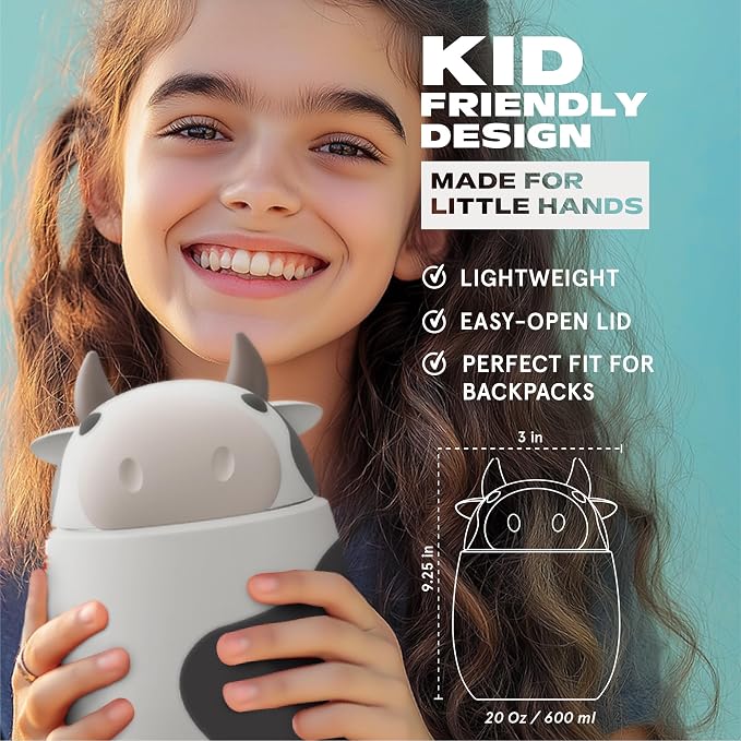asobu Bestie Foodie Kids Insulated Food Jar – Lunch Container, BPA-Free Stainless Steel, Leakproof & Vacuum Sealed, Keeps Food Hot or Cold, 16oz