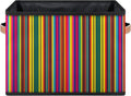 Mexican Stripes Closet Storage Bin, Foldable Storage Baskets for Shelves, Decorative Shelf Organizer Colorful Vertical Line Fabric Cube Bin for Living Room Bedroom Home Dorm