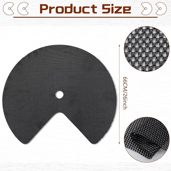 Frienda 2 Pcs Lazy Susan Shelf Liners - Non Adhesive, Non Slip Kitchen Cabinet Liners for Refrigerator, Pantry, Sink & Cupboard Storage(26 Inch,Black)