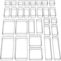 SMARTAKE 30-Piece Drawer Organizer with Non-Slip Silicone Pads, 7-Size | Desk Drawer Organizer Trays Storage Tray for Makeup, Jewelries, Utensils in Bedroom Dresser, Office and Kitchen (Clear)