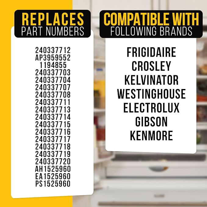 240337712 Refrigerator Dairy Door Cover for Frigidaire Kenmore Crosley | Replaces PS1525960 AP3959552 AH1525960 EA1525960 8.8 240337703, Fits FFHT1826LQ2 FFTR1614TW2 FFTR1814QW0 FFTR1814TWB