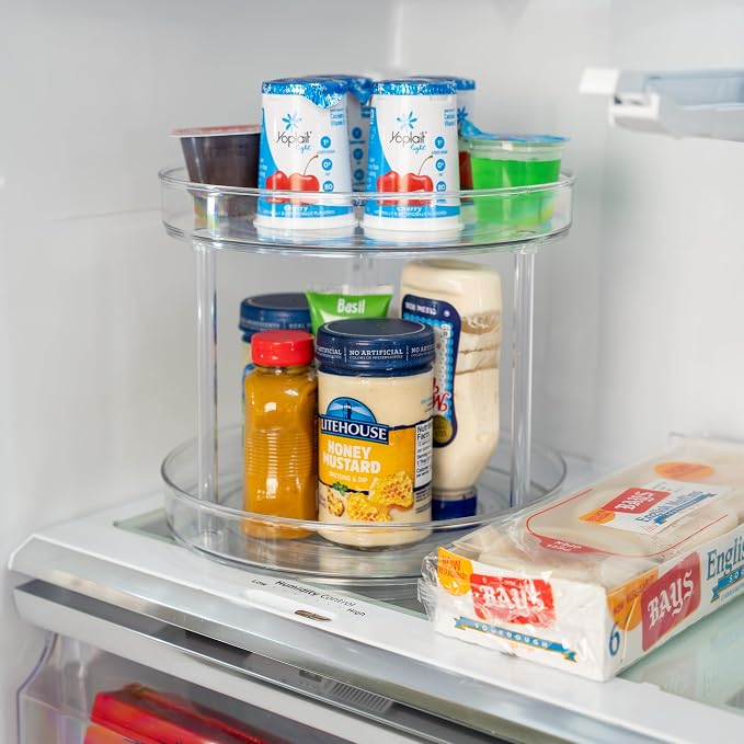 Dial Industries Lazy Susan Turntable Pantry Organizer, 2 Tier, 10.5 Inch | Great for spices, condiments and canned goods, Spins smoothly on cabinet, Keeps items organized and within reach