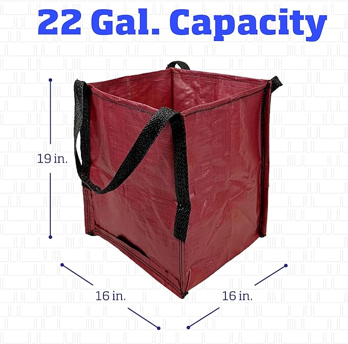 DURASACK Heavy Duty Storage Tote Bag 22-Gallon Rugged Woven Polypropylene Moving Bag, Reusable Self-Standing Design, Holds up to 500 Pounds, Pack of 4, Red