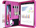 ProCase Portfolio Business Padfolio Folder with Zipper -Magenta | Conference Meeting Executive File Legal Document Organizer with Pockets Letter Size A10 Writing Pad Notepad Padfolio