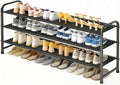 MISSLO 3-Tier Long Shoe Rack for Closet Shoe Organizer for Closet Floor Entryway Storage Stackable Wide Shoe Shelf Stores 24 Pairs of Men Sneakers, Black