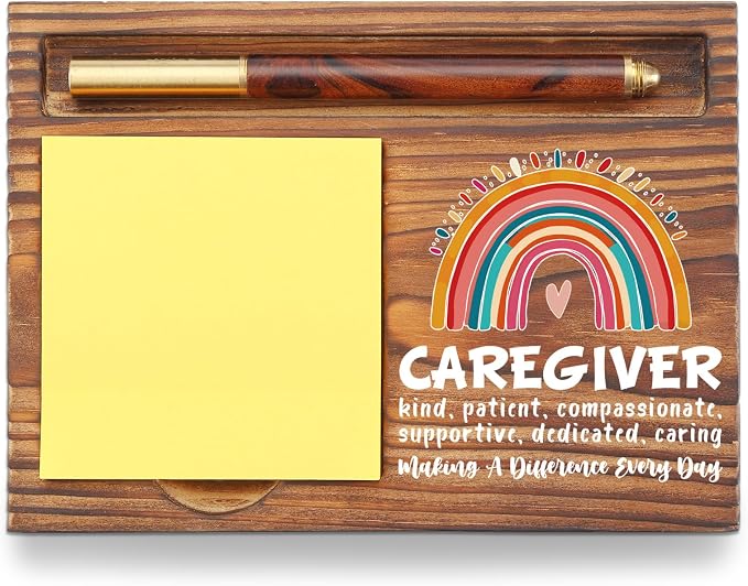 Caregiver Appreciation Gift Sticky Note Holder, Thank You Encouragement Desk Accessory for Nurse Coworker, National Nurses Week Office Desk Item TZP176