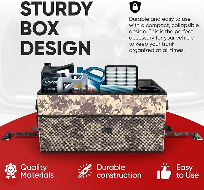 FORTEM Trunk Organizer For SUV Car Trunk Organizer, Foldable Storage, Car Accessories for Women Men, Collapsible Bag, 600D Oxford, Non Slip Bottom, Straps, Soft Cover (65L)