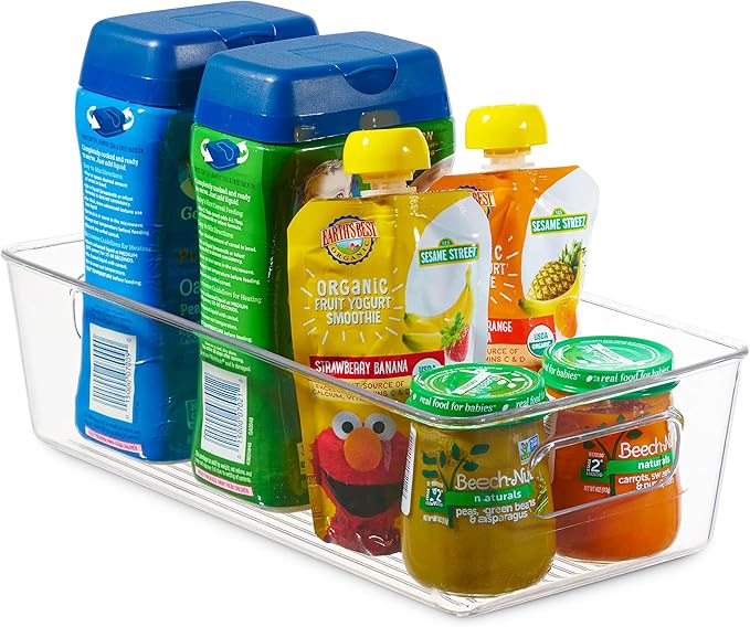 Set Of 8 Refrigerator Pantry Organizer Bins - Clear Food Storage Baskets for Kitchen, Countertops, Cabinets, Fridge, Freezer, Bedrooms, Bathrooms - Plastic Household Storage Containers