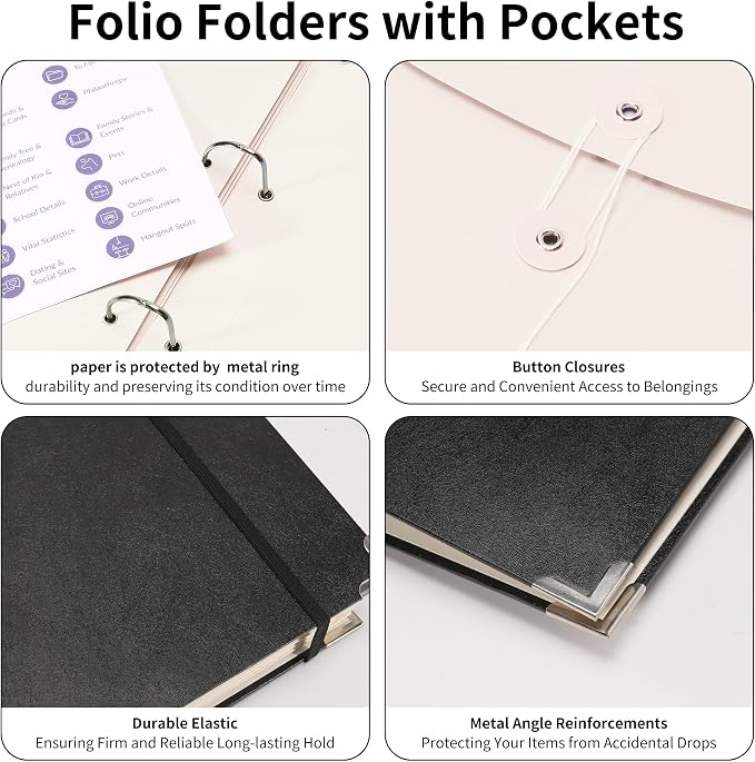 Important Document Organizer – Emergency File Folder Protect Your Family’s Legacy with 3-Ring and Label Pockets, Perfect for Home Office Filing and Gift Giving on Special Occasions
