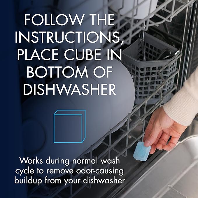 Glisten Dishwasher Cleaner and Freshener Deodorizer, Cleans and Freshens During Wash Cycle, Made in the USA, Lemon Scent, 9 Tablets