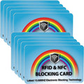 SaiTech IT 10 Pack RFID Blocking Card for Credit Debit ID Card, RainbowBlue | Slim Anti-Theft Contactless NFC RFID Blocker Protector, Easily Fit into Wallet and Purse, for Men & Women