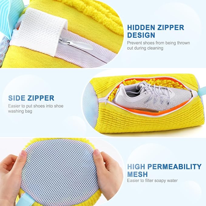 Aship Shoe Washing Machine Bag 2PC - Heavy-Duty Laundry Shoe Bag for Washer & Dryer, Restores Sneakers to Brand New, Noise-Reducing, Reusable Shoe Cleaning Bag for Sneakers/Running Shoes