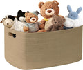 60L Woven Laundry Basket Hamper with Handles, Jute | 21"x15"x11", collapsible wicker hamper, storage for dirty clothes, toys, blankets, gifts, living room, bedroom, bathroom