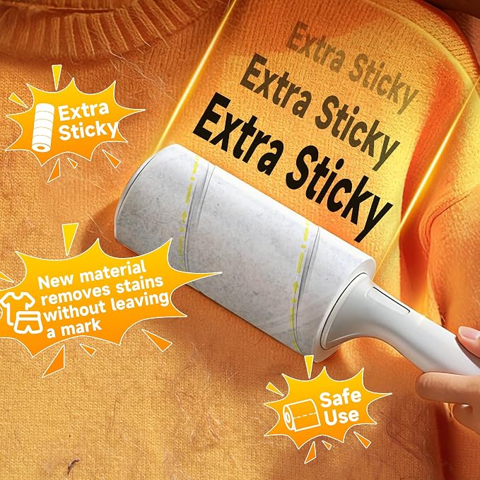 Extra Sticky Lint Roller for Pet Hair, 600 Sheets, 2 Handles | Everyday Value Pack for Clothes, Couch, Furniture, Car & Bedding