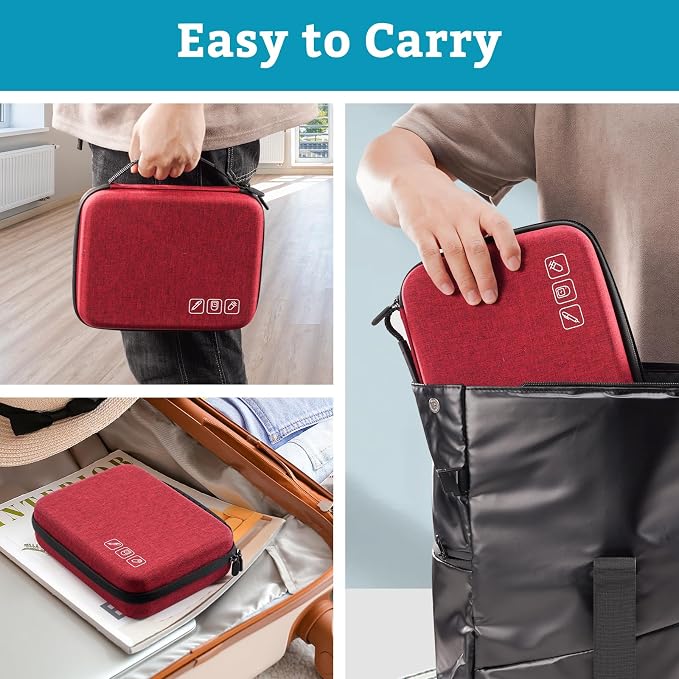 ProCase Diabetes Travel Case for Diabetic Supplies -Wine | Hard Storage Bag for Glucose Meter, Insulin Pen, Test Strips, Syringes, Needles & More; Organizer for Diabetic Care Kits