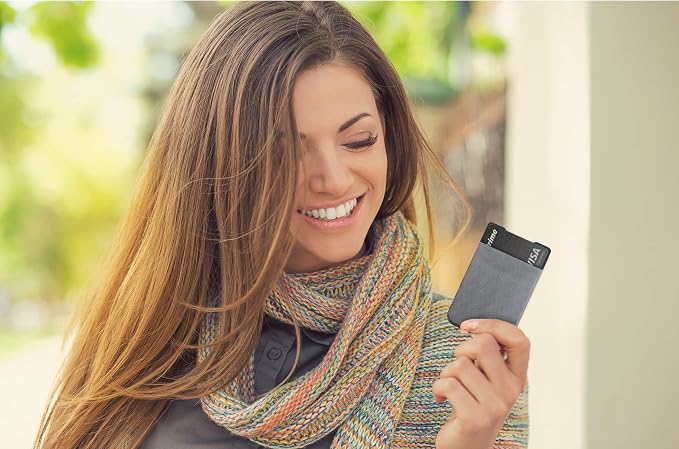 Modern Carry Ultra Thin Wallet for Men & Women, Single Pocket or 2 Slot Options, Slim Stretch Fabric Minimalist Front Pocket Card Holder