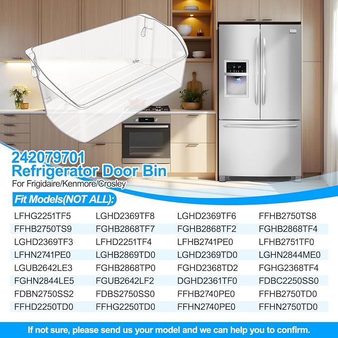 UPGRADED 242079701 Refrigerator Door Bin Compatible with Frigidaire Kenmore Refrigerator Door Shelf Replacement 242011501 242011503 242011504 LFHG2251TF5 LGHD2369TF FFHB2750TS FGHB2868TF Door Shelves