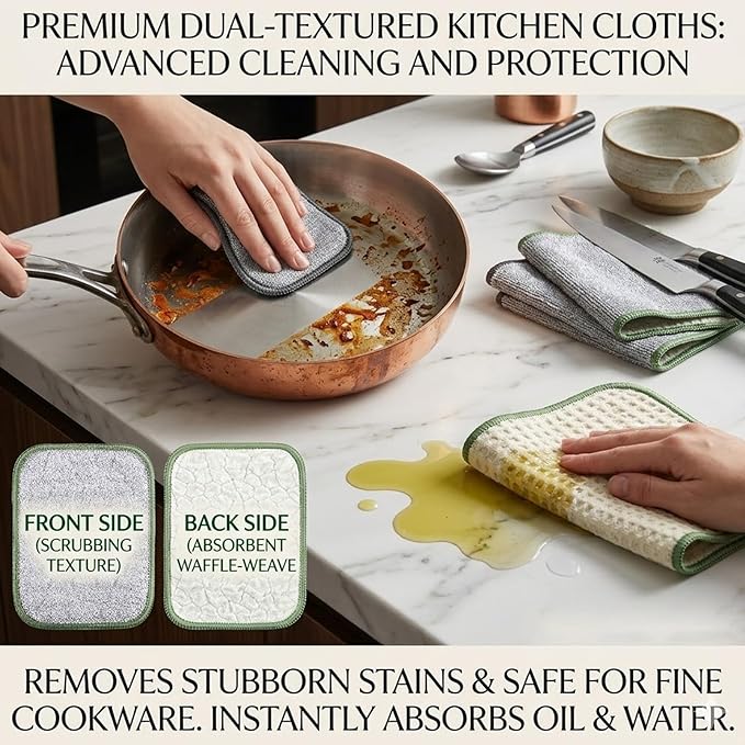 30PCS Double Side Non Scratch Wire Dishcloths,Reusable Multipurpose Wire Dishwashing Rags for Wet and Dry,Reusable Metal Scrubbing Pads Sponge Cloths for Kitchen, Sinks, Pots, Pans (Style B,30pcs)
