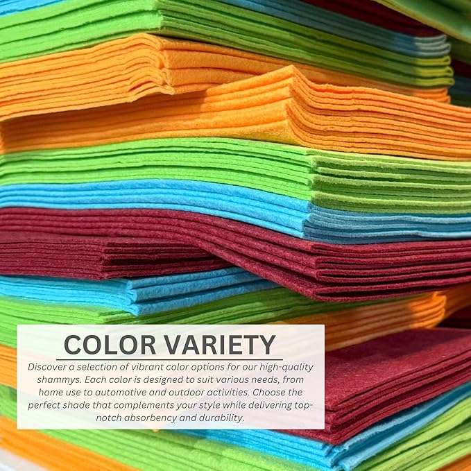 100 Pack Extra Large Original German Shammy Cloths Chamois Towels Super Absorbent for Pets, Parenting Tool Cleaning for Home and Commercial Use Wholesale Bulk (Orange)