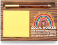 Social Worker Gift Sticky Note Holder Appreciation Thank You Gift Wooden Desk Accessory Coworker Nurse TZP167