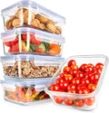 NutriChef 10 Piece Glass Food Storage Containers with Lids – 30 oz Meal Prep Containers Reusable – Airtight Glass Lunch Containers for Food Storage – Freezer to Oven Safe - Blue
